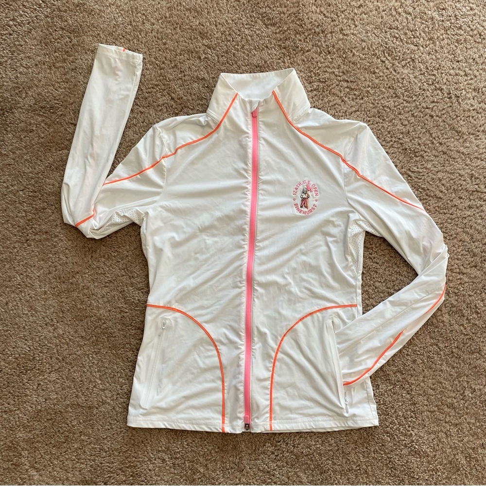 G/FORE White Jacket with Pink and Orange Trim